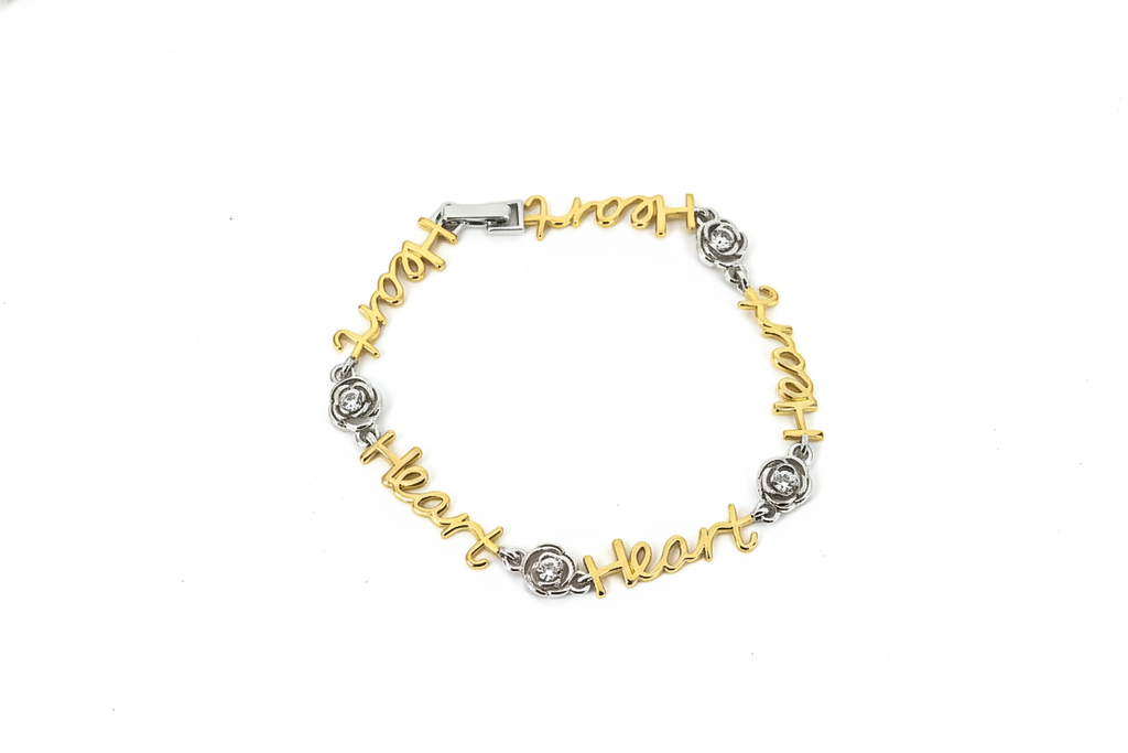Heart Text Bracelet | 925 Sterling Silver