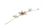 Floral Dual-Tone CZ Chain Bracelet | 925 Sterling Silver