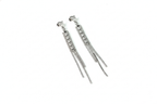 Silver CZ Long Tassel Drop Earrings | Sterling Silver