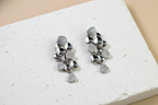 Raindrop Diamond Cluster Drop Earrings | 925 Sterling Silver