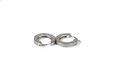 Rhodium CZ Medium Hoop Earrings | 925 Sterling Silver