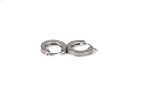 Rhodium CZ Medium Hoop Earrings | 925 Sterling Silver
