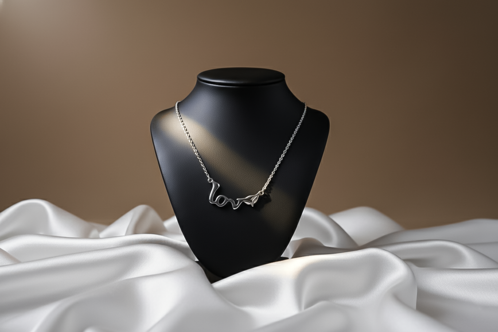 Love Laser-Cut Pendant Necklace | 925 Sterling Silver