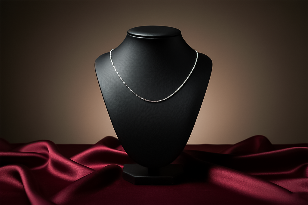 Minimal Plain Silver Chain Necklace with Side Clasp | 925 Sterling Silver