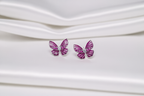 Amethyst Flutter Silver Necklace | 925 Sterling Silver Butterfly Pendant