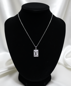 Classic Rectangle Silver Pendant Necklace | 925 Sterling Silver