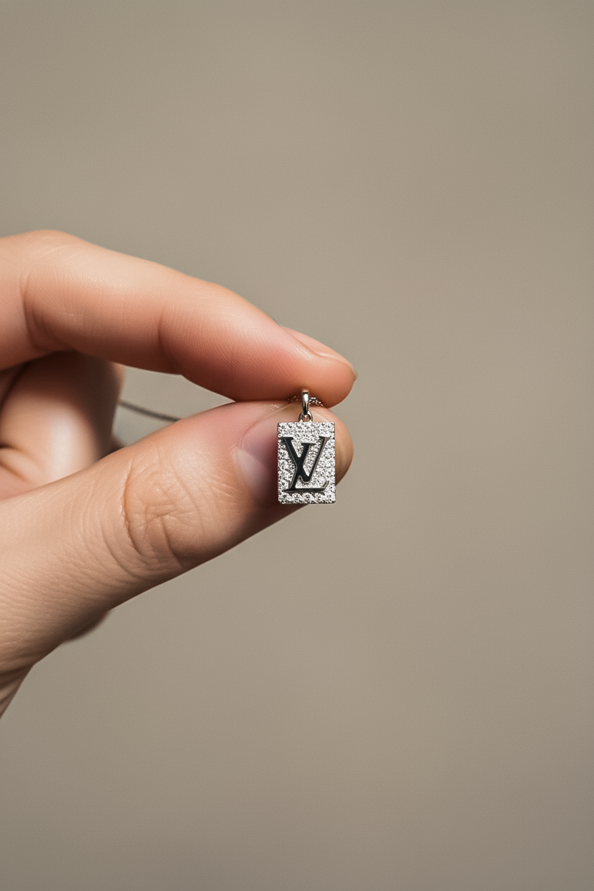 Classic Rectangle Silver Pendant Necklace | 925 Sterling Silver