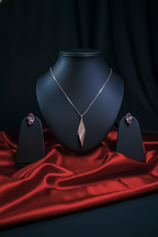 Rose Leaf Grace Necklace Set | Rose Gold Plated 925 Sterling Silver