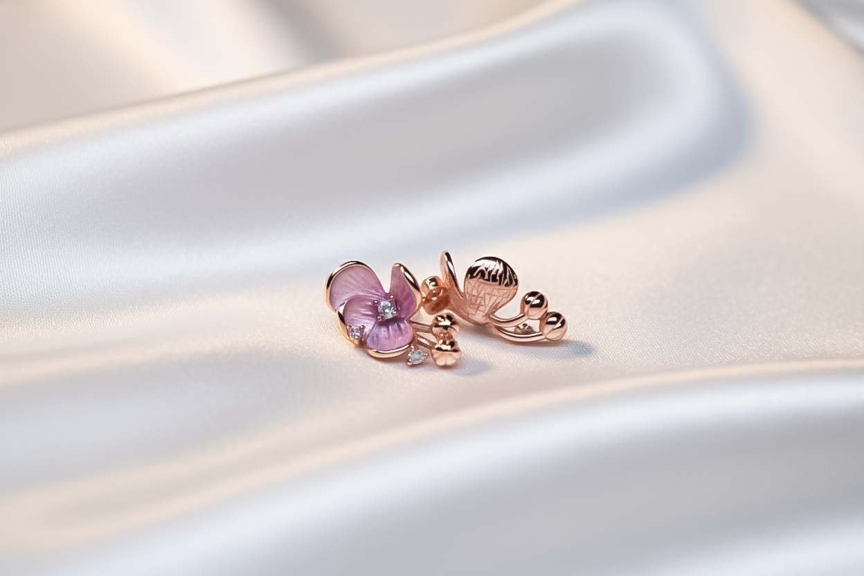 Rose Leaf Grace Necklace Set | Rose Gold Plated 925 Sterling Silver