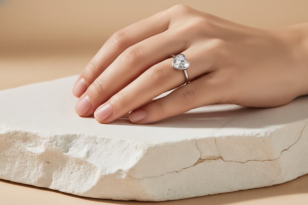 Heart Solitaire CZ Ring | 925 Sterling Silver Valentine Gift