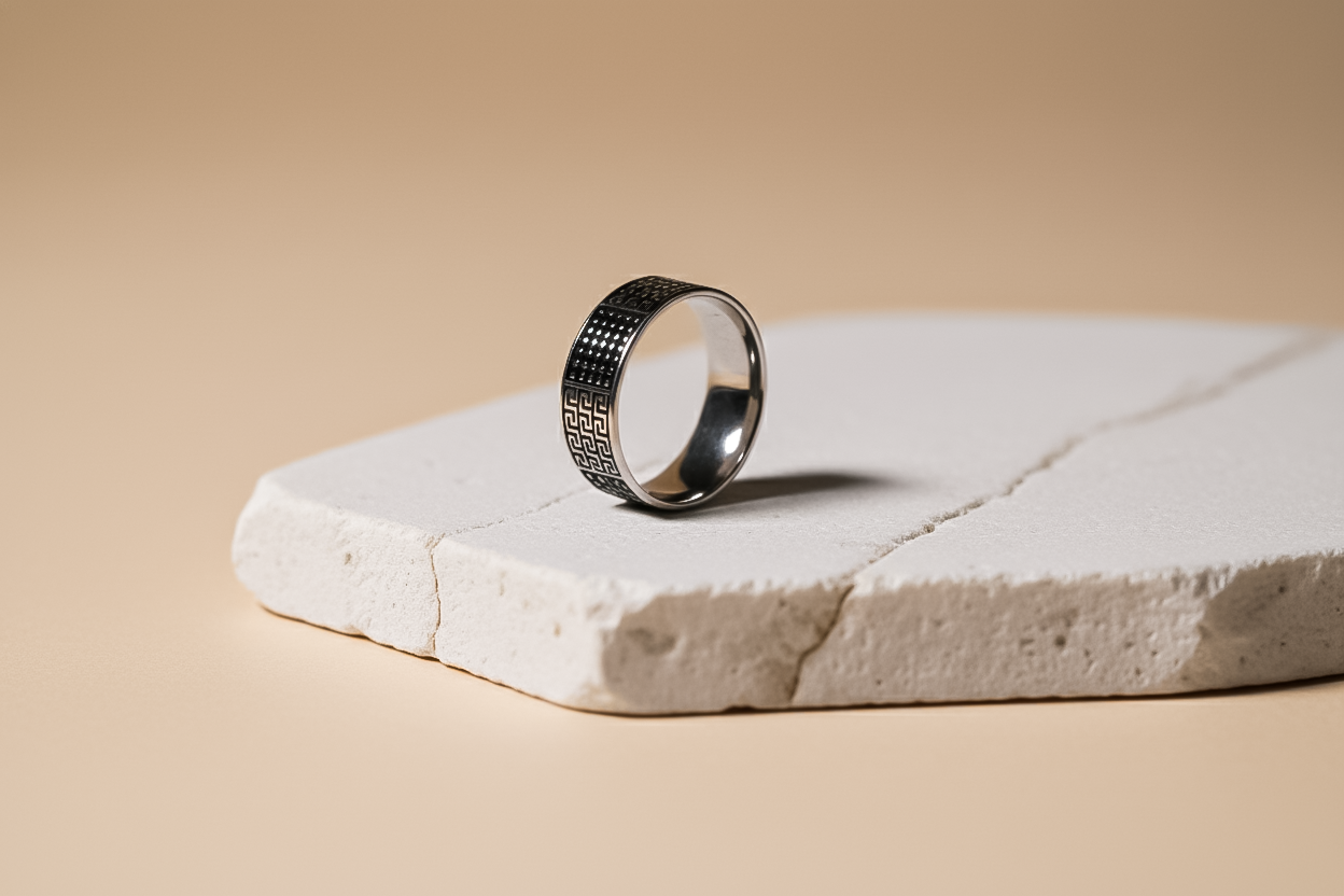 Iced Oval Zircon Ring for Men | 925 Sterling Silver