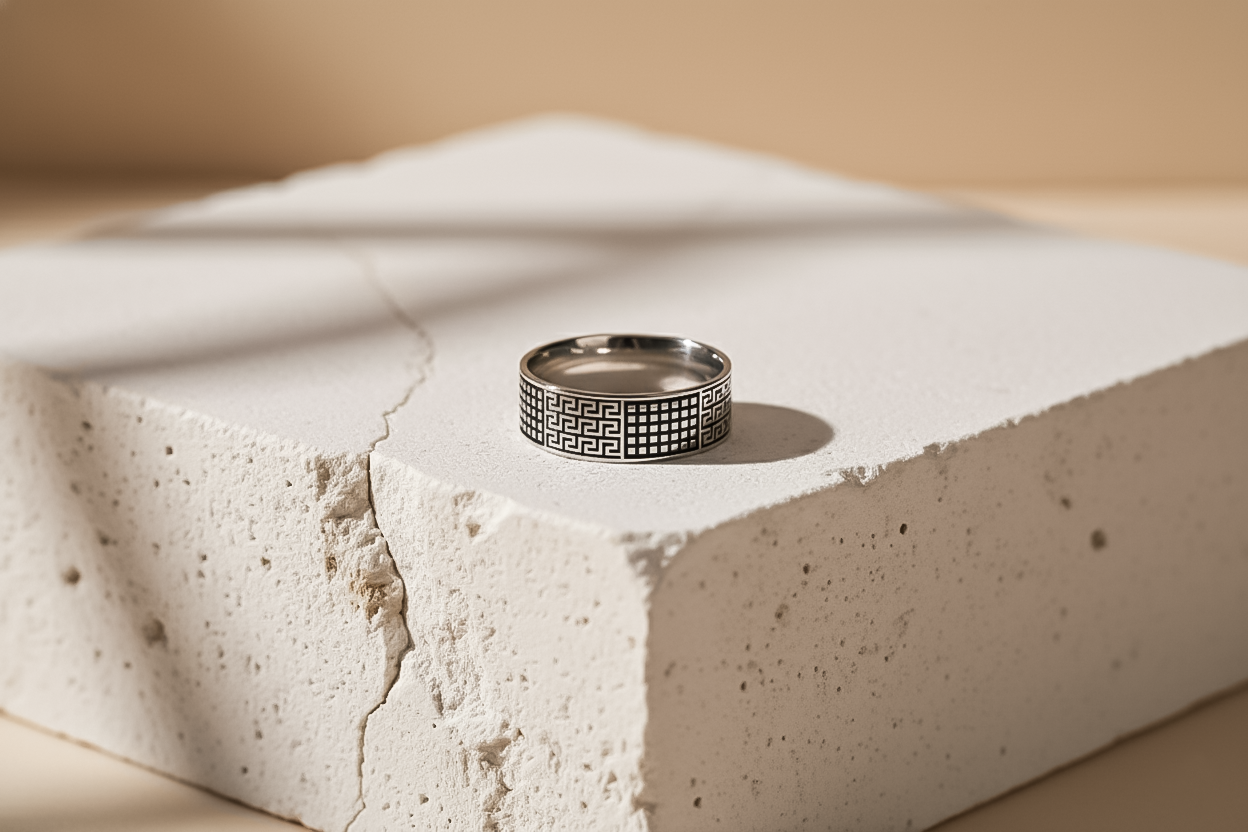 Iced Oval Zircon Ring for Men | 925 Sterling Silver