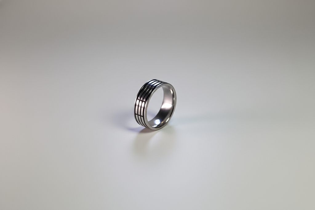 Matte Black Oxidized Challah Ring for Men | 925 Sterling Silver (Size 19)