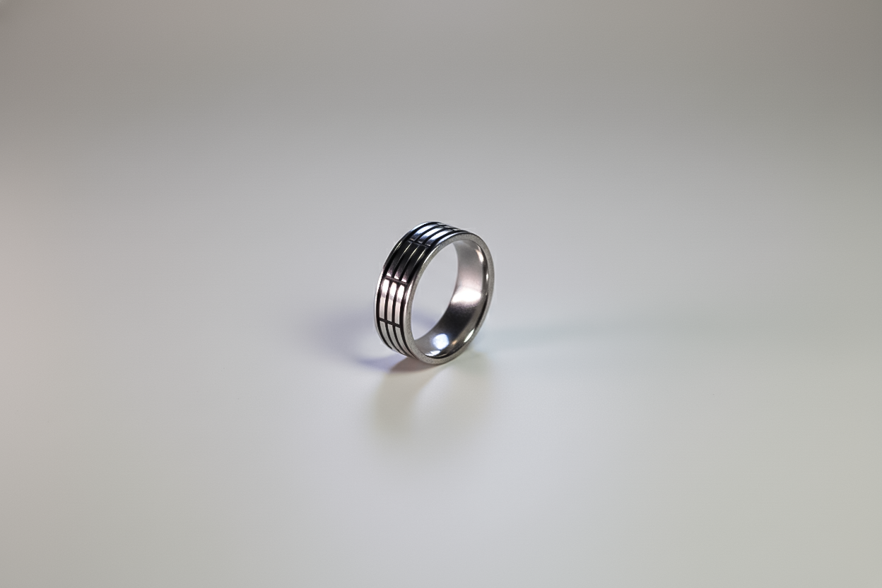 Matte Black Oxidized Challah Ring for Men | 925 Sterling Silver (Size 19)