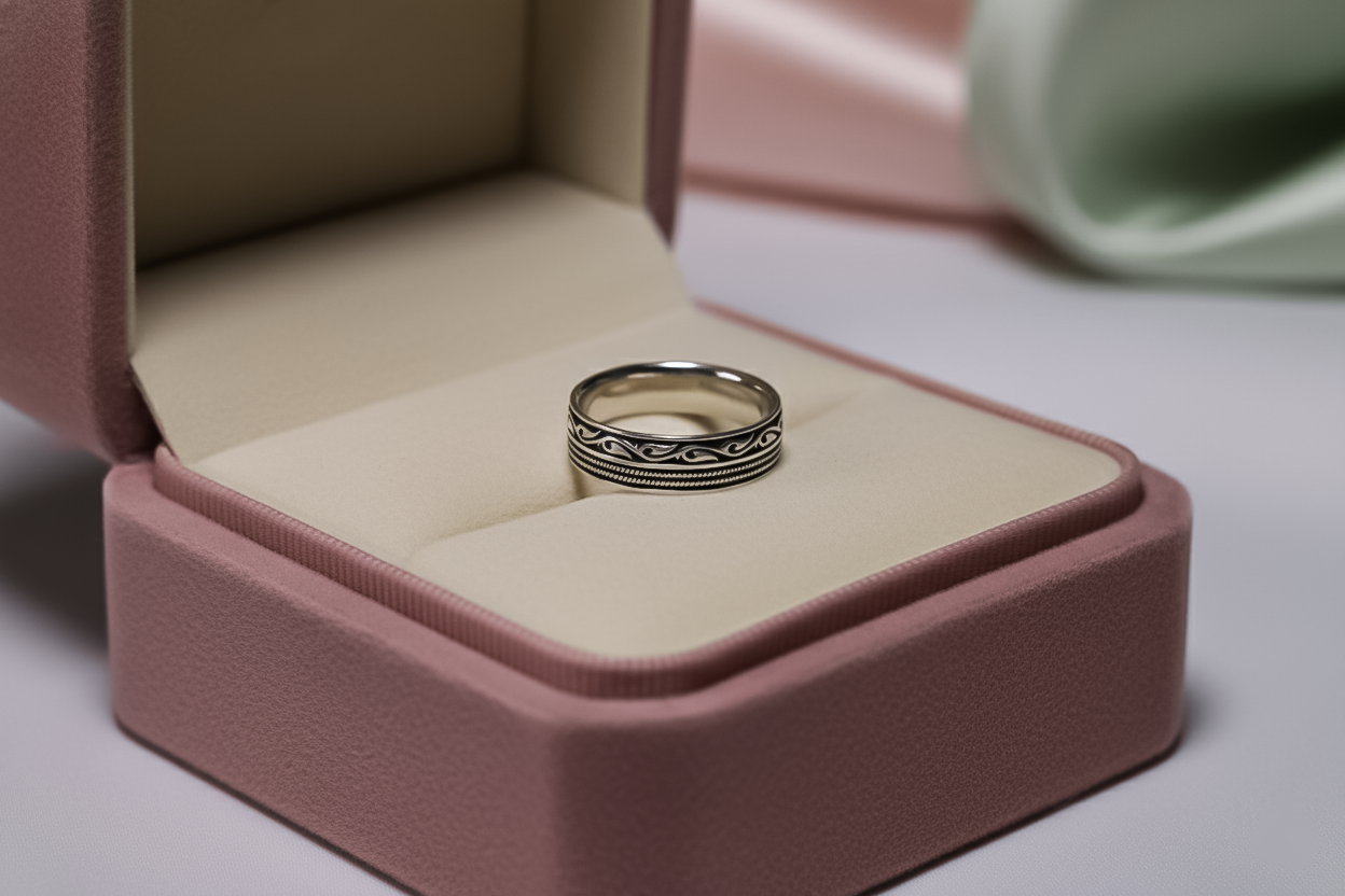 Matte Carbon Fiber Challah Ring for Men | 925 Sterling Silver