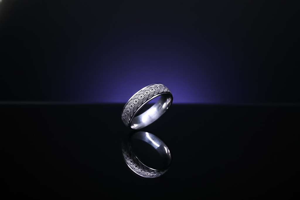 Black Oxidized Challah Ring for Men | 925 Sterling Silver