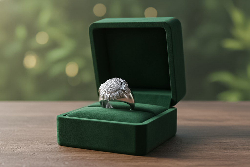 Iced Oval Zircon Ring for Men | 925 Sterling Silver