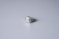 High Quality Zircon Platinum Maharaja Ring |Pavé Rectangle Silver Ring for Men | 925 Sterling Silver (Size 22)