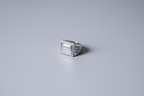 High Quality Zircon Platinum Maharaja Ring |Pavé Rectangle Silver Ring for Men | 925 Sterling Silver (Size 22)