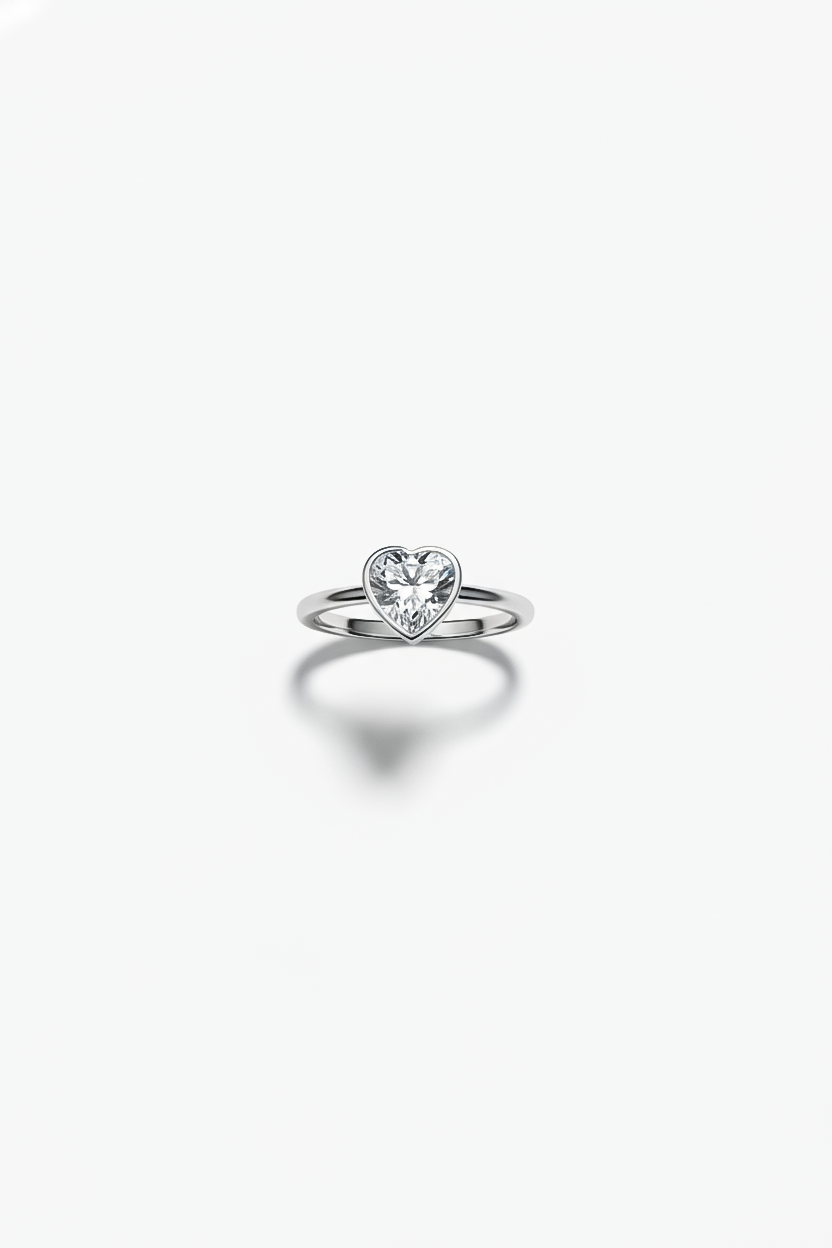 Heart Solitaire CZ Ring | 925 Sterling Silver Valentine Gift