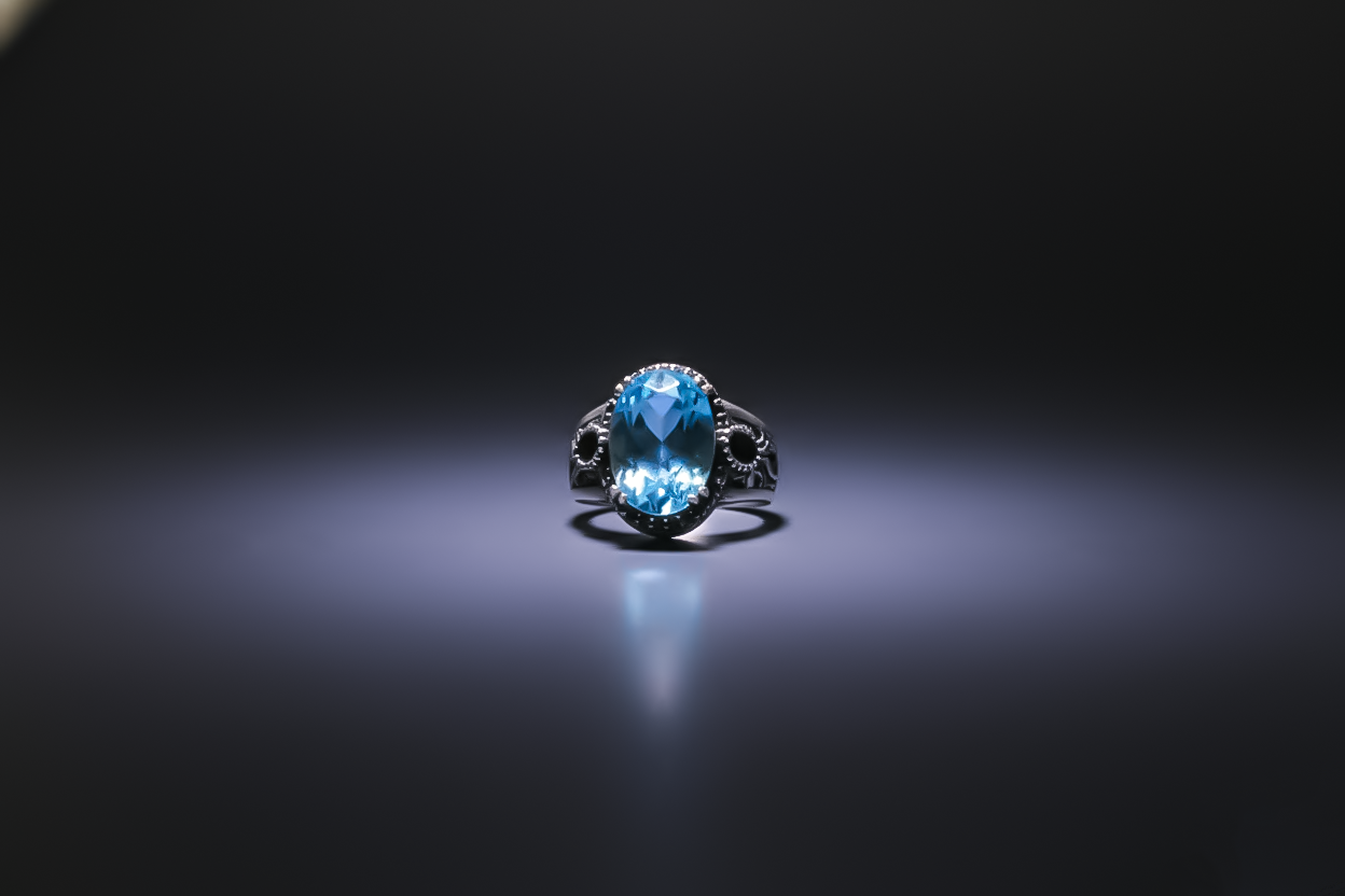 Aquamarine Blue Men’s Statement Ring | 925 Sterling Silver