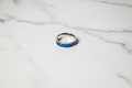 Blue Inlay Silver Band Ring for Men | 925 Sterling Silver (Size 16)