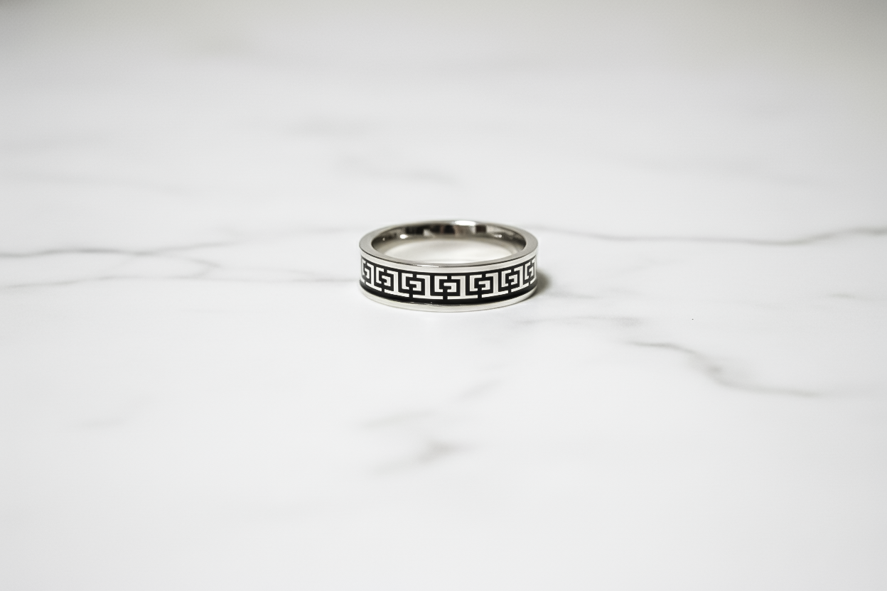 Oxidized Band Challah Ring