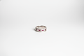 Ruby Line Silver Band Ring | 925 Sterling Silver with Red Stones