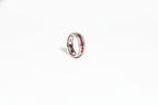 Ruby Line Silver Band Ring | 925 Sterling Silver with Red Stones