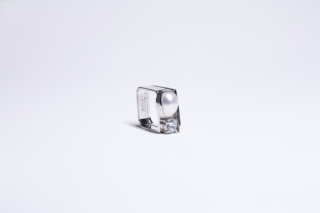 Square Pearl Silver Ring | 925 Sterling Silver
