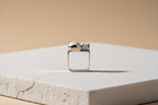 Square Pearl Silver Ring | 925 Sterling Silver