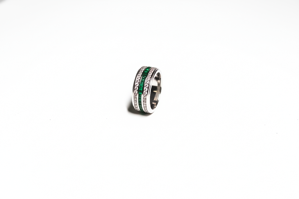 White American with Green Emerald Stone