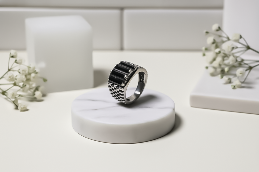 Black Zircon Turkish Ring (Stylish Men's)