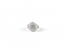 Silver Diamond & Crystal Ring | 925 Sterling Silver (Size 12)