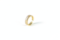 Gold Plated Double Band CZ Ring (Adjustable) | 925 Sterling Silver