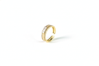 Gold Plated Double Band CZ Ring (Adjustable) | 925 Sterling Silver