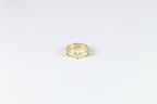Gold Plated Double Band CZ Ring (Adjustable) | 925 Sterling Silver