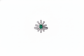 Emerald Sunburst Diamond Ring | 925 Sterling Silver