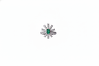 Emerald Sunburst Diamond Ring | 925 Sterling Silver