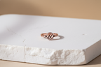 Rose Gold Halo LV Symbol Ring | 925 Sterling Silver