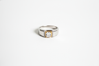 Dual Tone Cushion-Cut Moissanite Ring for Men | 925 Sterling Silver