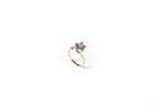 Floral Amethyst Silver Ring (Adjustable) | 925 Sterling Silver