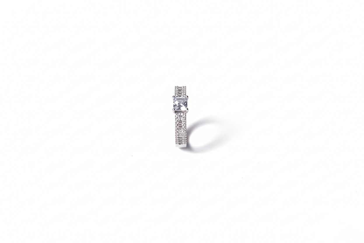 Silver Princess-Cut CZ Ring | 925 Sterling Silver