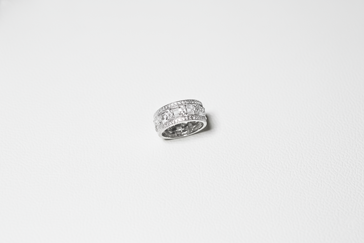 Zircon Wedding Band for Men | 925 Sterling Silver
