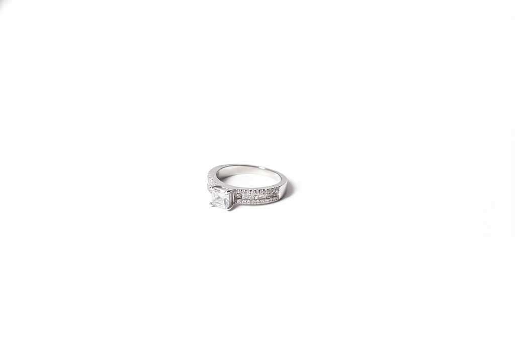 Silver Princess-Cut CZ Ring | 925 Sterling Silver