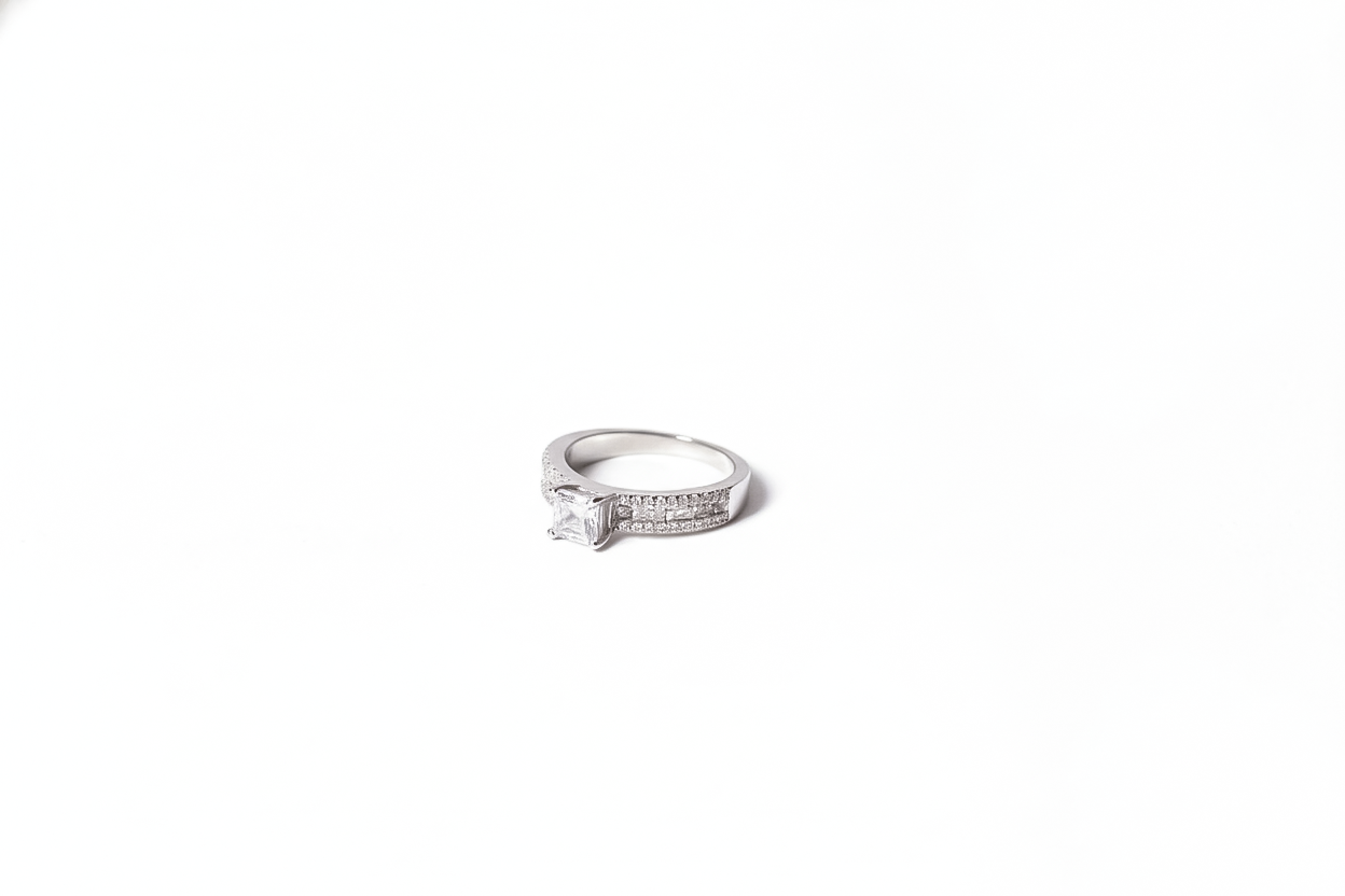 Silver Princess-Cut CZ Ring | 925 Sterling Silver