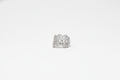 Silver Finish Statement Ring with Pavé-Style Detailing