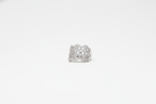 Silver Finish Statement Ring with Pavé-Style Detailing